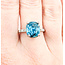 Ring .04ctw Round Diamonds 6.03ct Blue Zircon Platinum Sz8 223100056