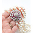 Necklace 1.51ctw Round Diamonds 1.60ctw/7.5mm Pearl Ruby 14kw