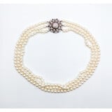  Necklace 1.51ctw Round Diamonds 1.60ctw/7.5mm Rubies/Pearls 14kw 21" 223100066
