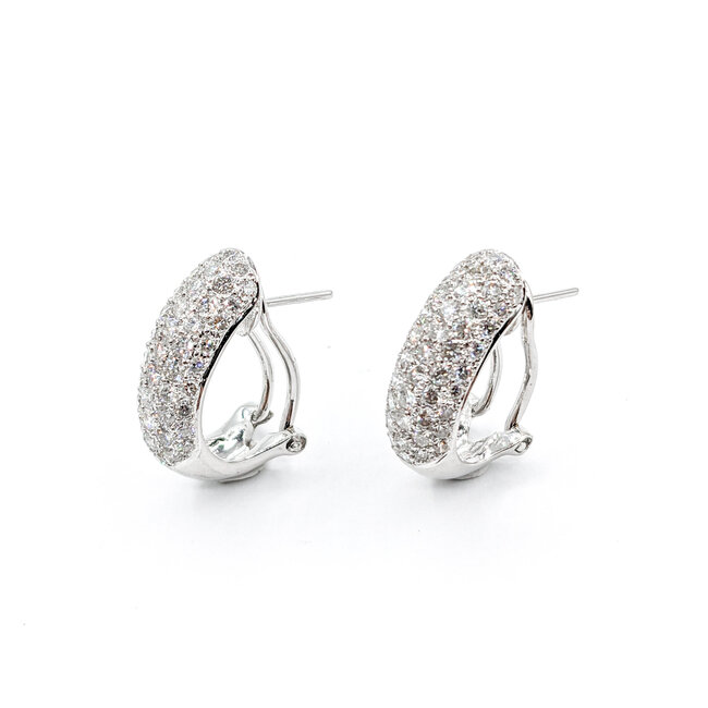 Earrings Huggies Pave 2.00ctw Round Diamonds 18kw 9.8x6.8mm 223100076