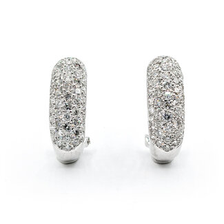 Earrings Huggies Pave 2.00ctw Round Diamonds 18kw 9.8x6.8mm 223100076