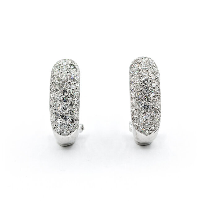 Earrings Huggies Pave 2.00ctw Round Diamonds 18kw 9.8x6.8mm 223100076