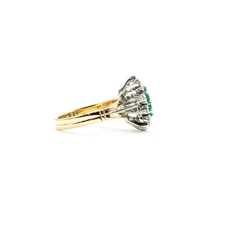 Ring Vintage .33ctw Round Diamonds 1.0ct Emerald 18ky Sz6.5 223090060