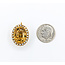 Brooch 14x11mm Oval Citrine Seed Pearls 15ky 20x16mm 223090044