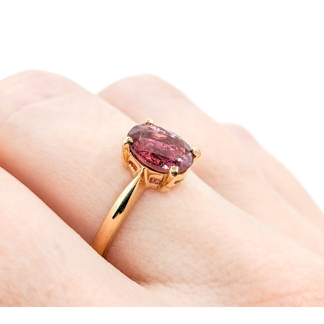 Ring Solitaire 2.10ct Oval Tourmaline 14ky Sz8 223090049