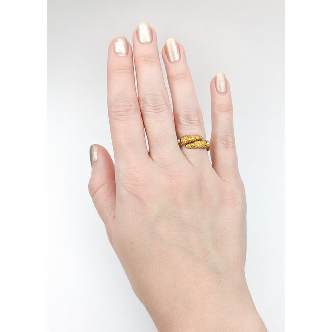 Ring Antique Bi Pass Pearls 14ky Sz6 223090040