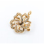 Brooch/Pendant Vintage Clover .06ct Old Mine Diamond Seed Pearls 14ky 21x21mm 223090030