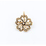 Brooch/Pendant Vintage Clover .06ct Old Mine Diamond Seed Pearls 14ky 21x21mm 223090030
