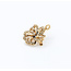 Brooch/Pendant Vintage Clover .06ct Old Mine Diamond Seed Pearls 14ky 21x21mm 223090030