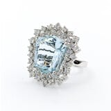  Ring/Pendant Convertible 1.46ctw Round Diamonds 16.02ct Aquamarine 14kw Sz6.25 223100063