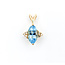 Pendant .06ctw Round Diamonds 2.0ct Topaz 14ky 20x12.5mm 223100011