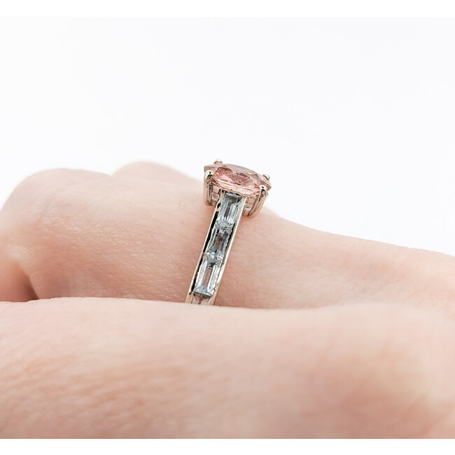 Ring 1.4ct Pink Tourmaline .98ctw Aquamarines 14kw Sz9.5 223100094