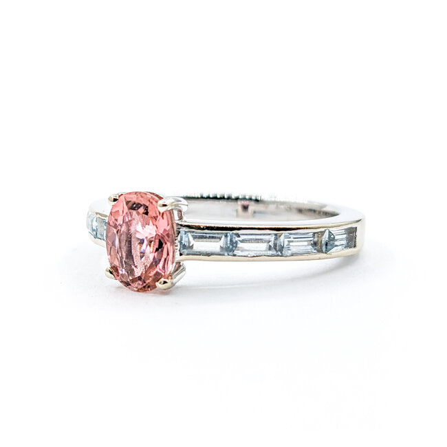Ring 1.4ct Pink Tourmaline .98ctw Aquamarines 14kw Sz9.5 223100094
