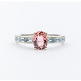  Ring 1.4ct Pink Tourmaline .98ctw Aquamarines 14kw Sz9.5 223100094