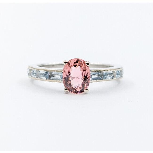 Ring 1.4ct Pink Tourmaline .98ctw Aquamarines 14kw Sz9.5 223100094