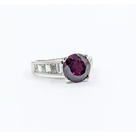 Ring 1.00ctw 2.34ct Purple Garnet Diamonds 18kw Sz7 123040031