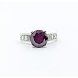  Ring 1.00ctw 2.34ct Purple Garnet Diamonds 18kw Sz7 123040031