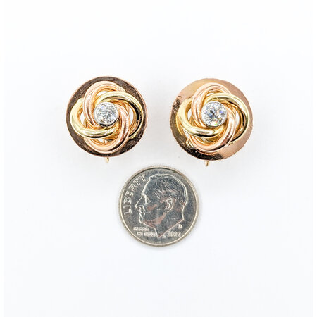 Earrings Vintage Screwback .66ctw Old European Cut Diamonds 14ktt 17.5mm 223100024