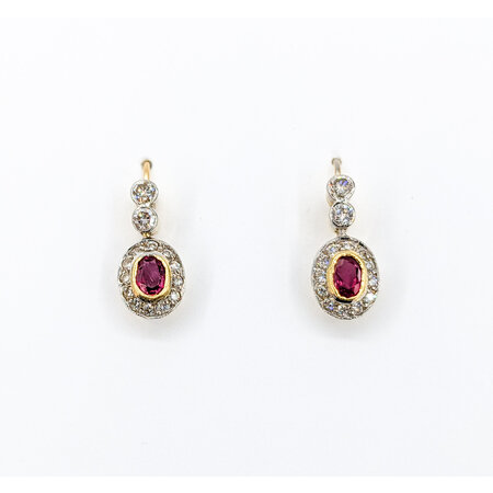 Earrings Dangle .25ctw Round Diamonds .50ctw Rubies 18ky 15x7mm 223090028