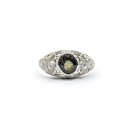 Ring Antique .30ctw Old Euro Diamonds 1.20ct Alexandrite 950pt Sz6 123060144