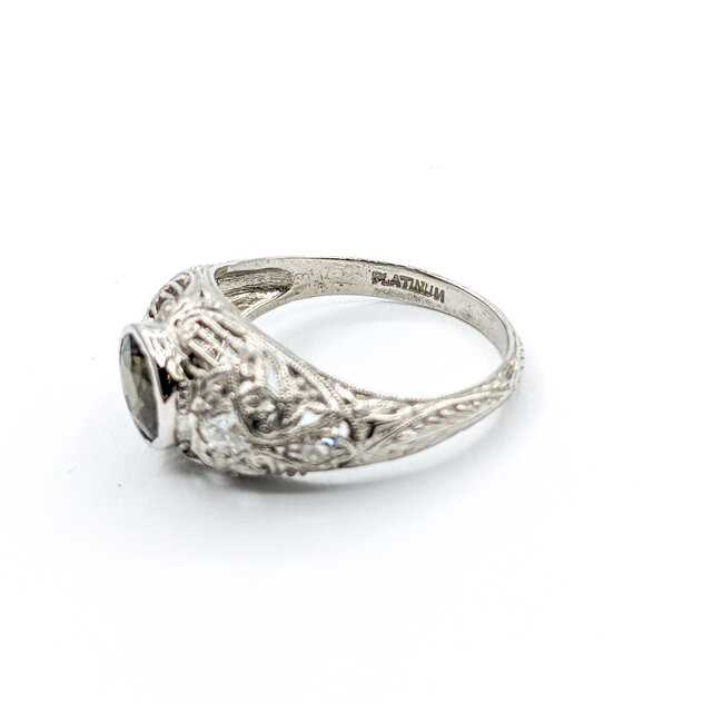 Ring Antique .30ctw Old Euro Diamonds 1.20ct Alexandrite 950pt Sz6 123060144