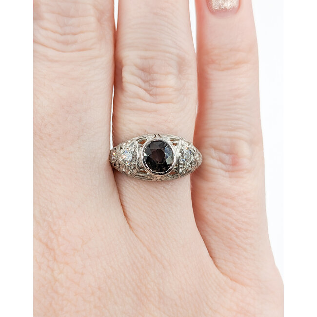 Ring Antique .30ctw Old Euro Diamonds 1.20ct Alexandrite 950pt Sz6 123060144