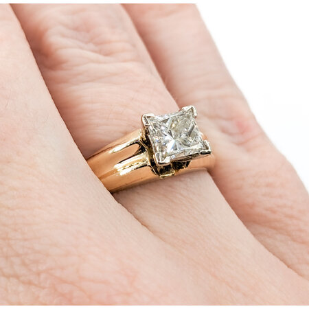 Ring Solitaire 1.01ct Princess Diamond 14ky Sz6 223100119
