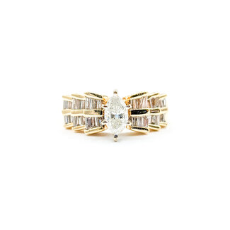 marquiseさま専用　30包 Ring .30ct Marquise Diamond .50ctw Diamonds 14ky Sz5.5