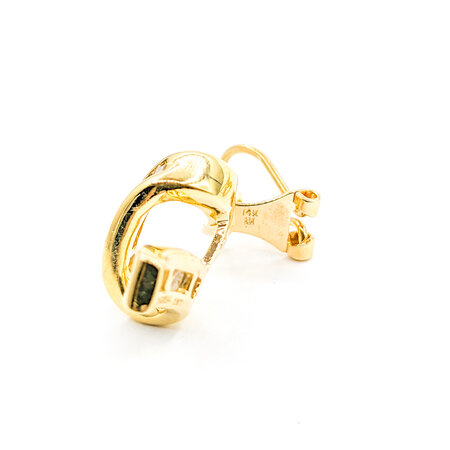 Earrings Clip Ribbon 1.0ctw Baguette Diamonds 14ky 23x14.5mm 223100106
