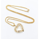 Necklace Heart 1.0ctw Baguette/Round Diamonds 14ky 20" 223100101