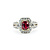 Ring .77ctw Round Diamonds 1.56ct GIA Ruby 18ktt Sz9 223100083