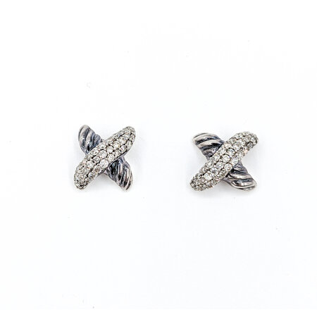 Earrings David Yurman X .25ctw Round Diamonds SS 8.4x7.8mm 223100127