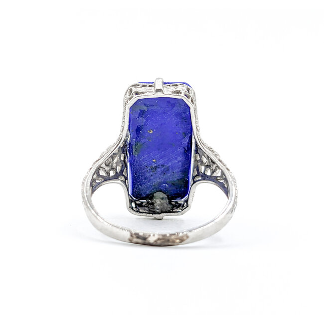 Ring Vintage 19.5x9mm Lapis 14kw Sz8 223100134