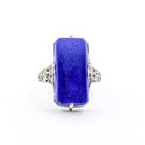  Ring Vintage 19.5x9mm Lapis 14kw Sz8 223100134