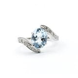  Ring .20ctw Diamonds 1.75ct Aquamarine 14kw Sz6.5 123030132