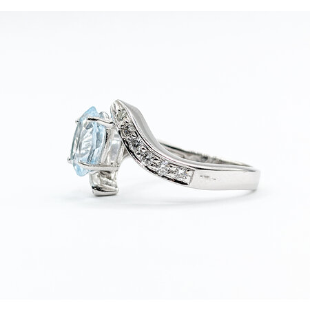 Ring .20ctw Diamonds 1.75ct Aquamarine 14kw Sz6.5 123030132