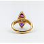 Ring .10ctw Round Diamonds 6mm Trillion Amethyst/Garnet 14ky Sz7 223040053