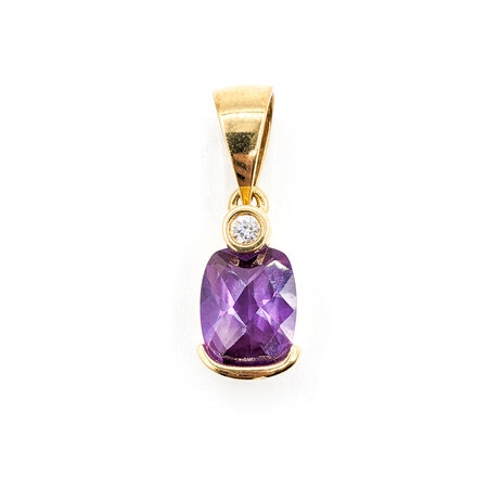 Pendant Purple Stone Dia Ac 14ky 218100027