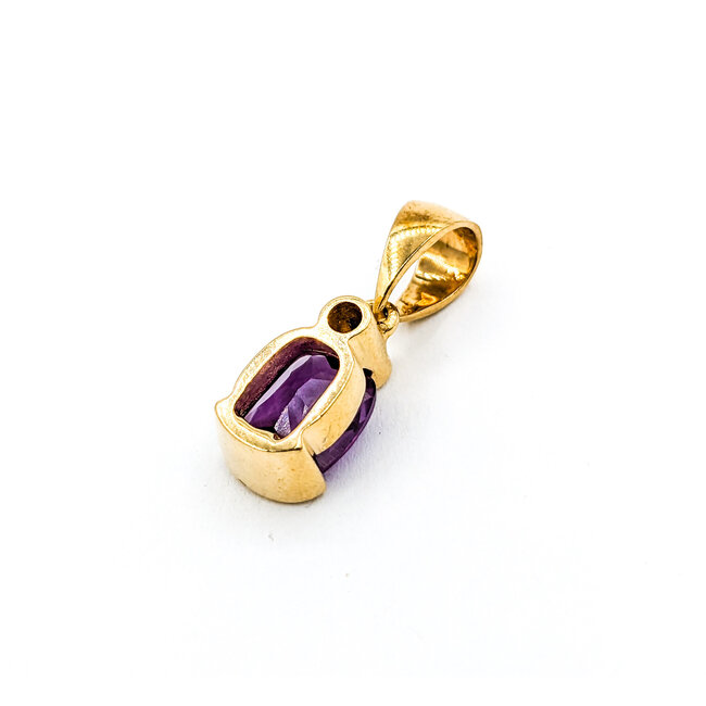 Pendant Purple Stone Dia Ac 14ky 218100027