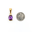 Pendant Purple Stone Dia Ac 14ky 218100027