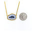 Necklace Judith Ripka  .35ctw Sapphire Chalcedony Slice 18ky 17" 222110035