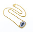 Necklace Judith Ripka  .35ctw Sapphire Chalcedony Slice 18ky 17" 222110035