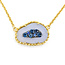 Necklace Judith Ripka  .35ctw Sapphire Chalcedony Slice 18ky 17" 222110035