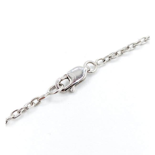 Necklace .59ctw Round Diamonds 1.30ct Sapphire 14kw 18" 223030019