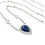 Necklace .59ctw Round Diamonds 1.30ct Sapphire 14kw 18" 223030019