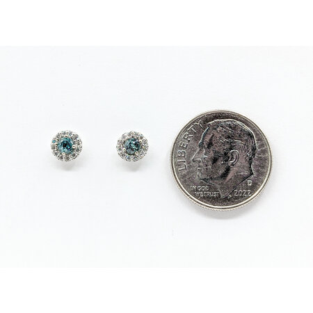 Earrings Stud .10ctw Diamonds .23ctw Brazilian Alexandrite 14kw 5.75mm 123110032
