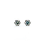  Earrings Stud .05ctw Diamonds .3ctw Brazilian Alexandrite 14kw 5.5x5mm 123110036
