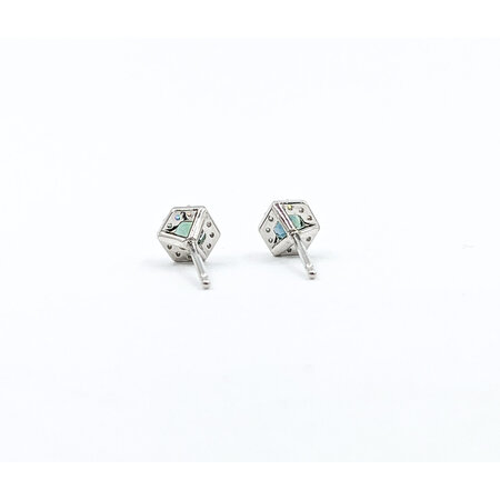 Earrings Stud .05ctw Diamonds .3ctw Brazilian Alexandrite 14kw 5.5x5mm 123110036