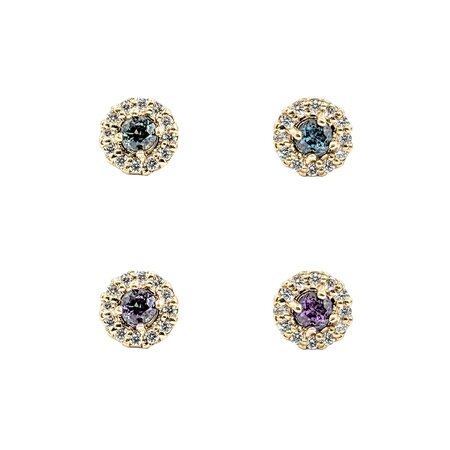 Earrings Stud .10ctw Diamonds .2ctw Brazilian Alexandrite 14ky 5.75mm 123110035