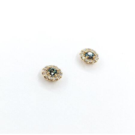 Earrings Stud .10ctw Diamonds .2ctw Brazilian Alexandrite 14ky 5.75mm 123110035